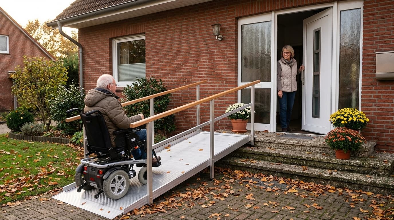 Barrierefreier Hauseingang — Rampen, Schwellen und Türen